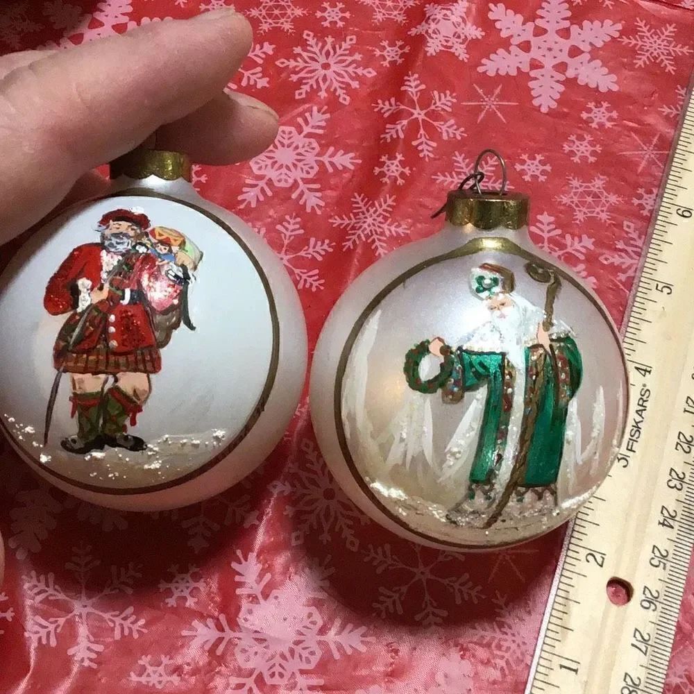 Vintage, hand-painted ornaments from Ireland and Scotland